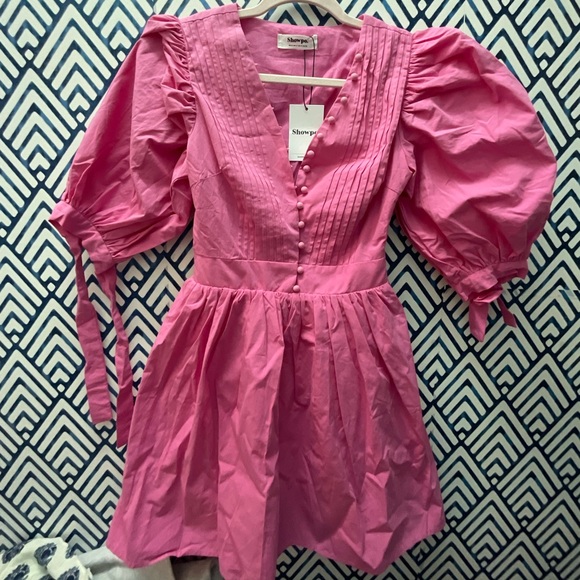 Showpo. Dresses & Skirts - Showpo Puff Sleeve Pink Dress